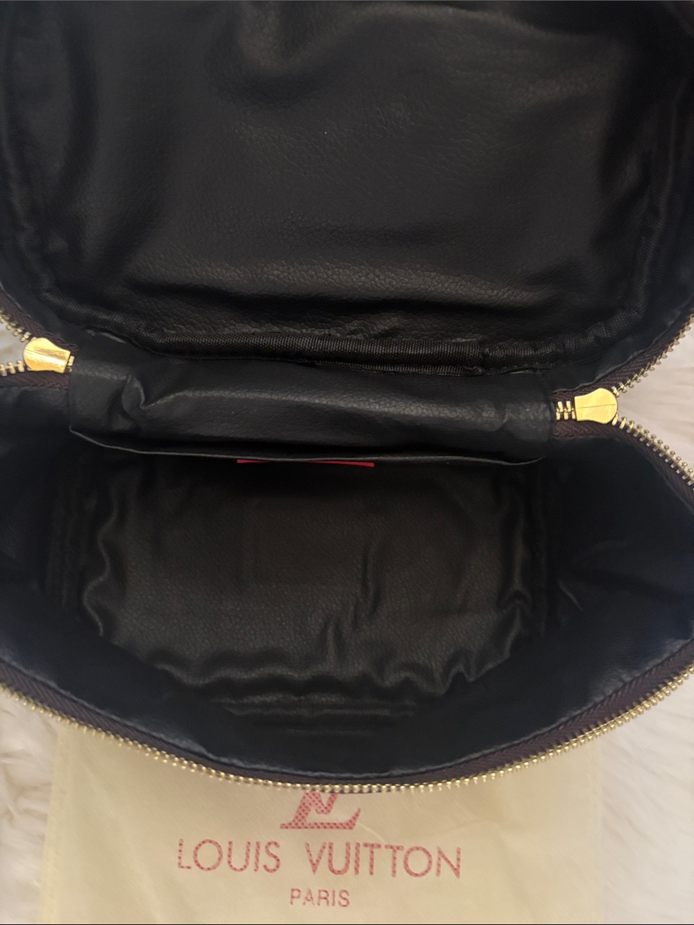 Louis Vuitton Monogram Cosmetic Case in Brown with Vachetta Trim and Red Accent - Picture 5 of 11